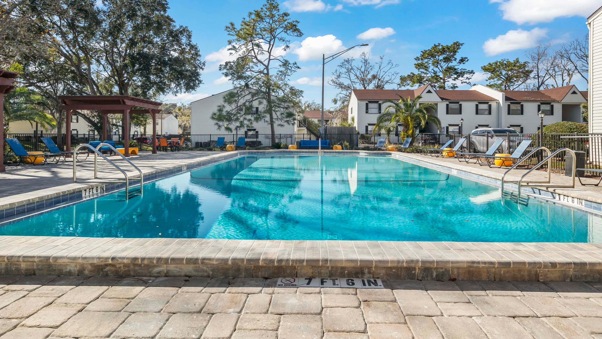 pool at apartment complex