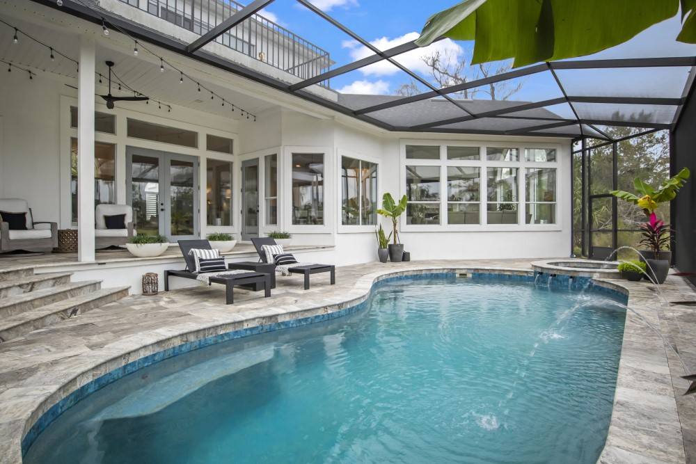 glittering completed pool