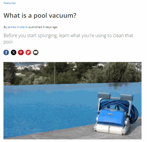 Top ten reviews article screenshot featuring luxury pools in Jacksonville, FL