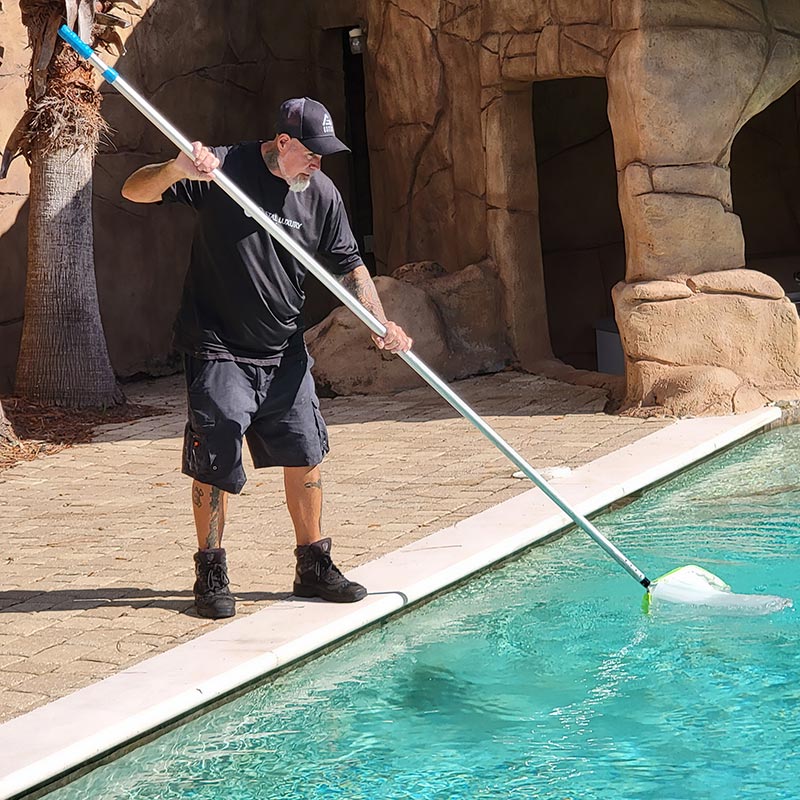 cleaning pool with skimmer