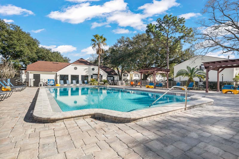 pool at apartment complex