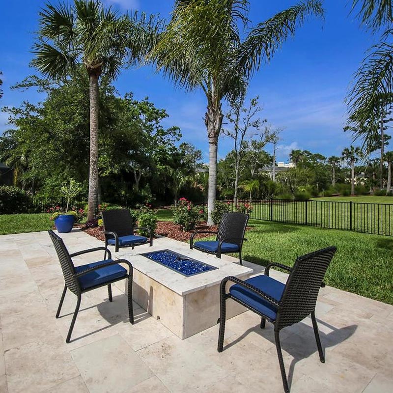 chairs around fire pit