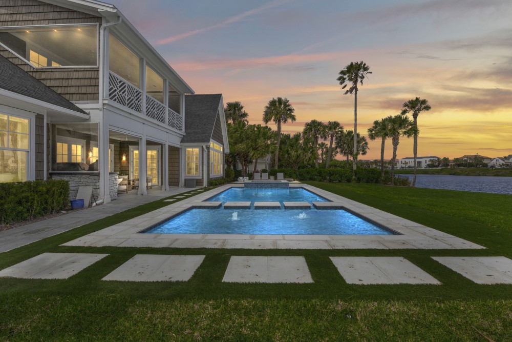 custom pool lakeside home