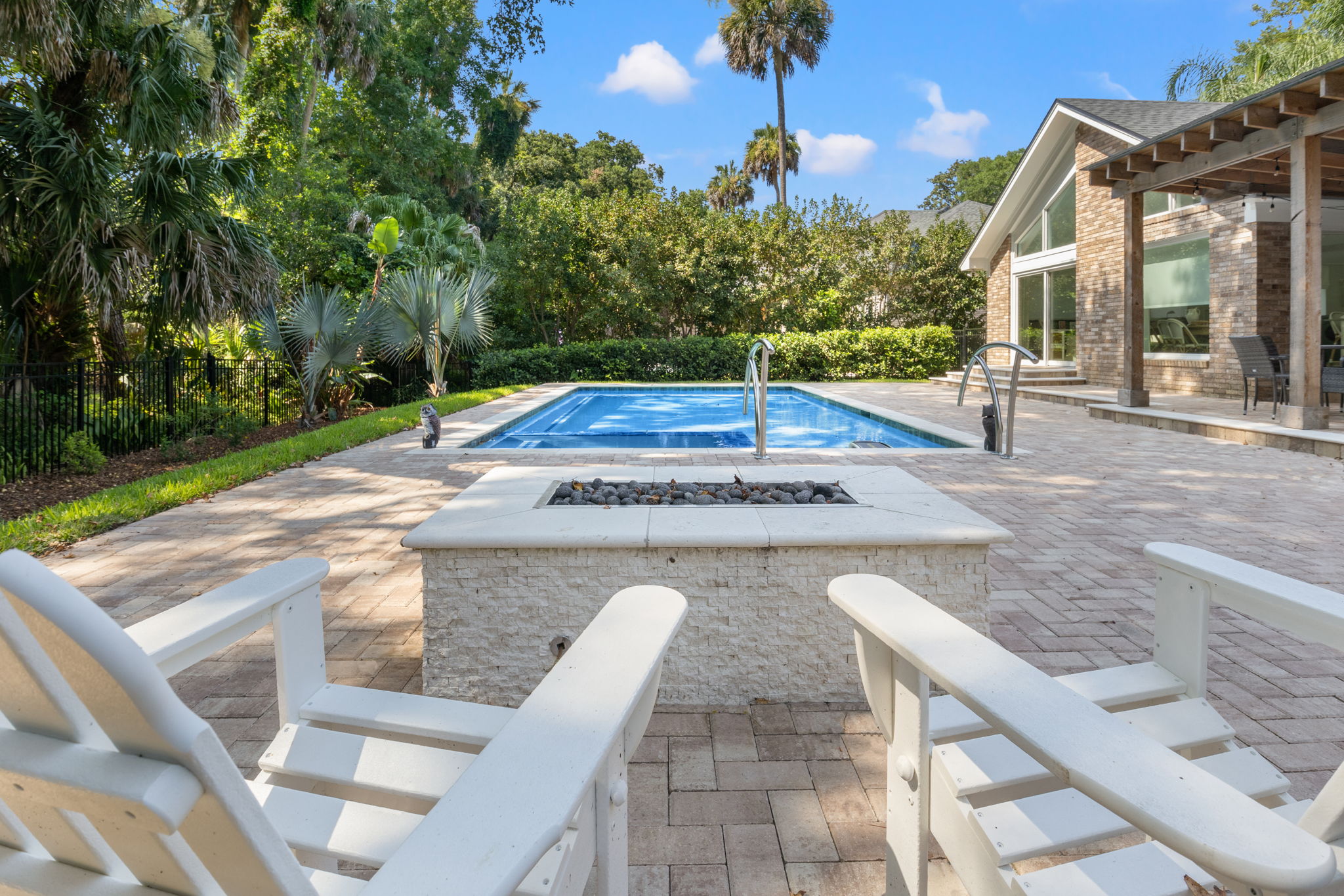 aerial backyard pool view  in Ponte Vedra & Jacksonville, FL