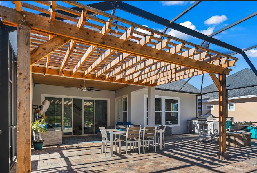 summer kitchen with pergola