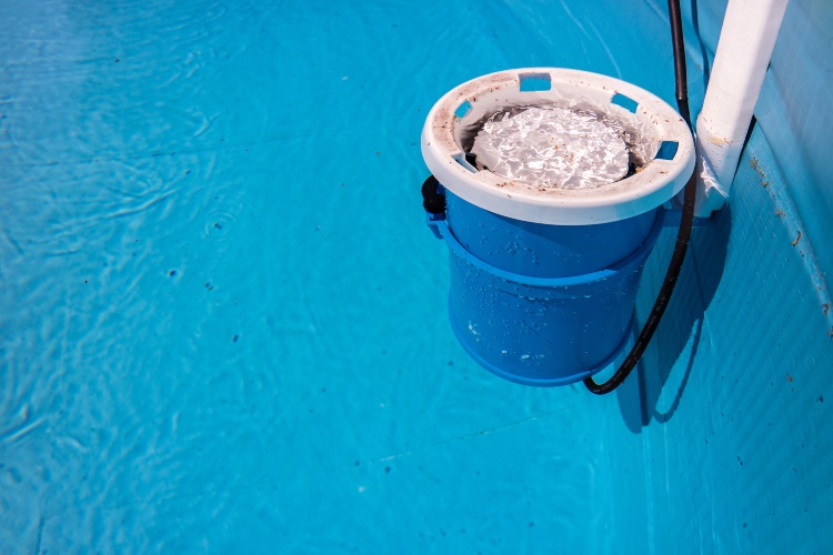 Close-up of a pool filter used in residential pool maintenance