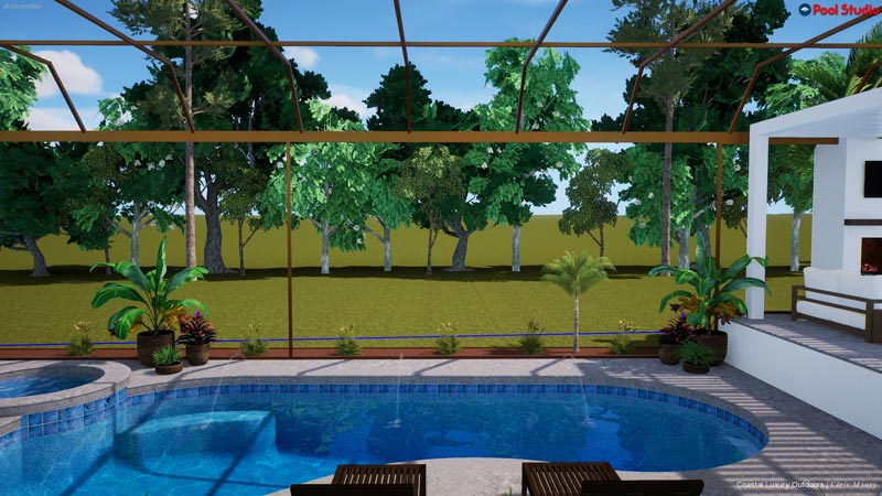 Glistening pool in Jacksonville, FL, by Coastal Luxury Outdoors.